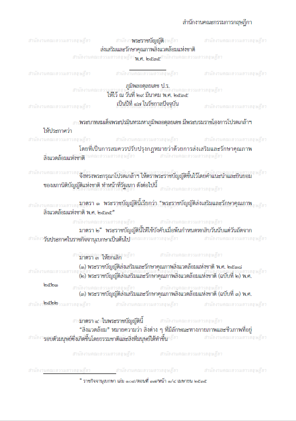 พระราชบัญญัติส่งเสริมและรักษาคุณภาพสิ่งแวดล้อมแห่งชาติ พ.ศ. 2535 