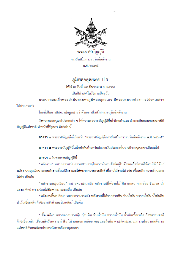 พระราชบัญญัติการส่งเสริมการอนุรักษ์พลังงาน พ.ศ. 2535